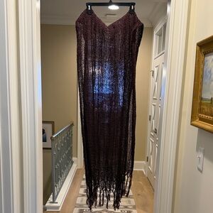 La Bottega di Brunella purple linen scarf